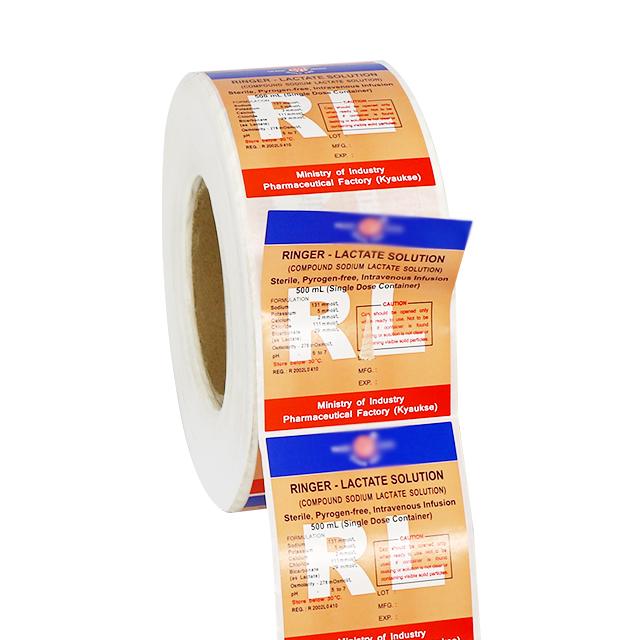 40mm Bermotif Vinyl Sticker Roll Label Perekat Berwarna-warni Farmasi 2