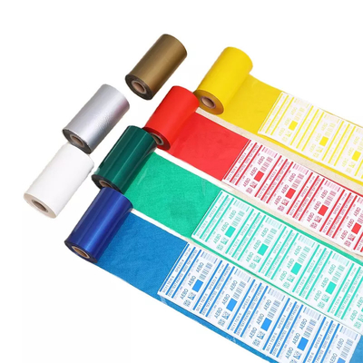 Barway Thermal Transfer Blue/Green/Red/White/Gold/Silver Wax Ribbon Untuk Printer Label Barcode